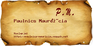 Paulnics Maurícia névjegykártya